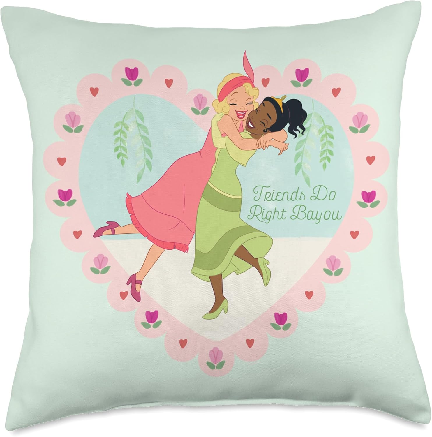 Disney Princess Frog Tiana Charlotte Friends Do Right Bayou Throw Pillow
