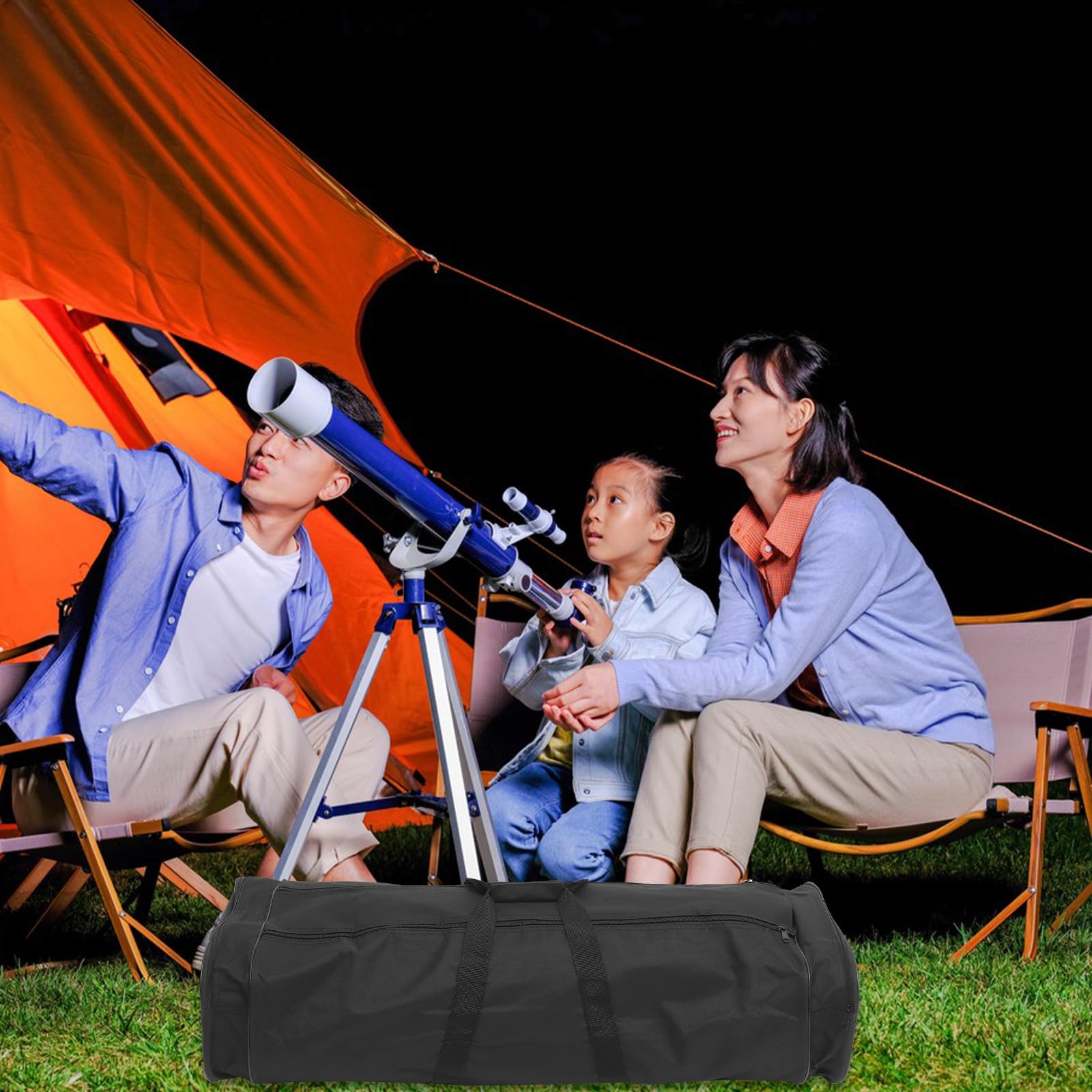 Zaino Telescopio in Nailon Nero, Comodo e Facile da Aprire, Borsa Porta Telescopio per Uso Outdoor Design Semplice alla Moda