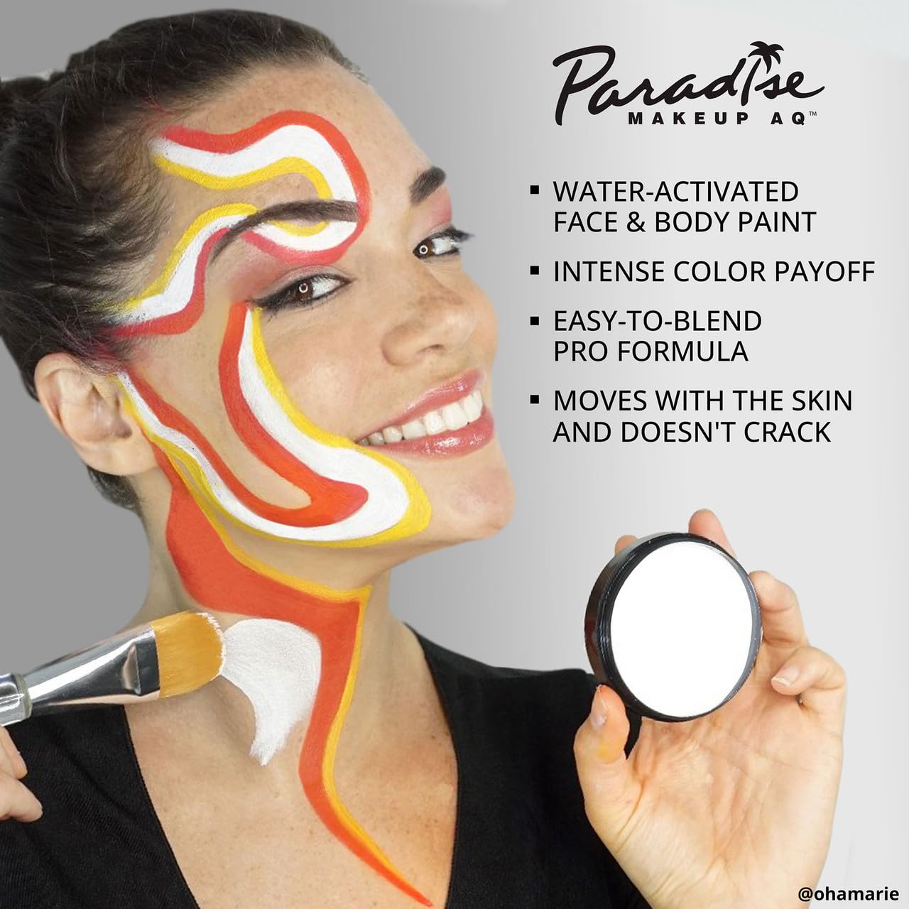 Mehron Makeup Paradise Makeup AQ 12-Color Pro Palette with Deluxe Case | Refillable Face & Body Paint Kit | Water-Activated Kit for Halloween, Cosplay, Theater, SFX & Stage - Image 3