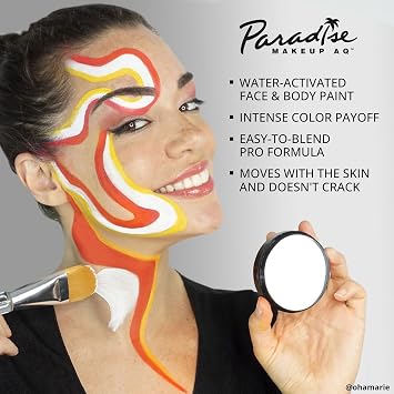 Mehron Makeup Paradise Makeup AQ 12-Color Pro Palette with Deluxe Case | Refillable Face & Body Paint Kit | Water-Activated Kit for Halloween, Cosplay, Theater, SFX & Stage