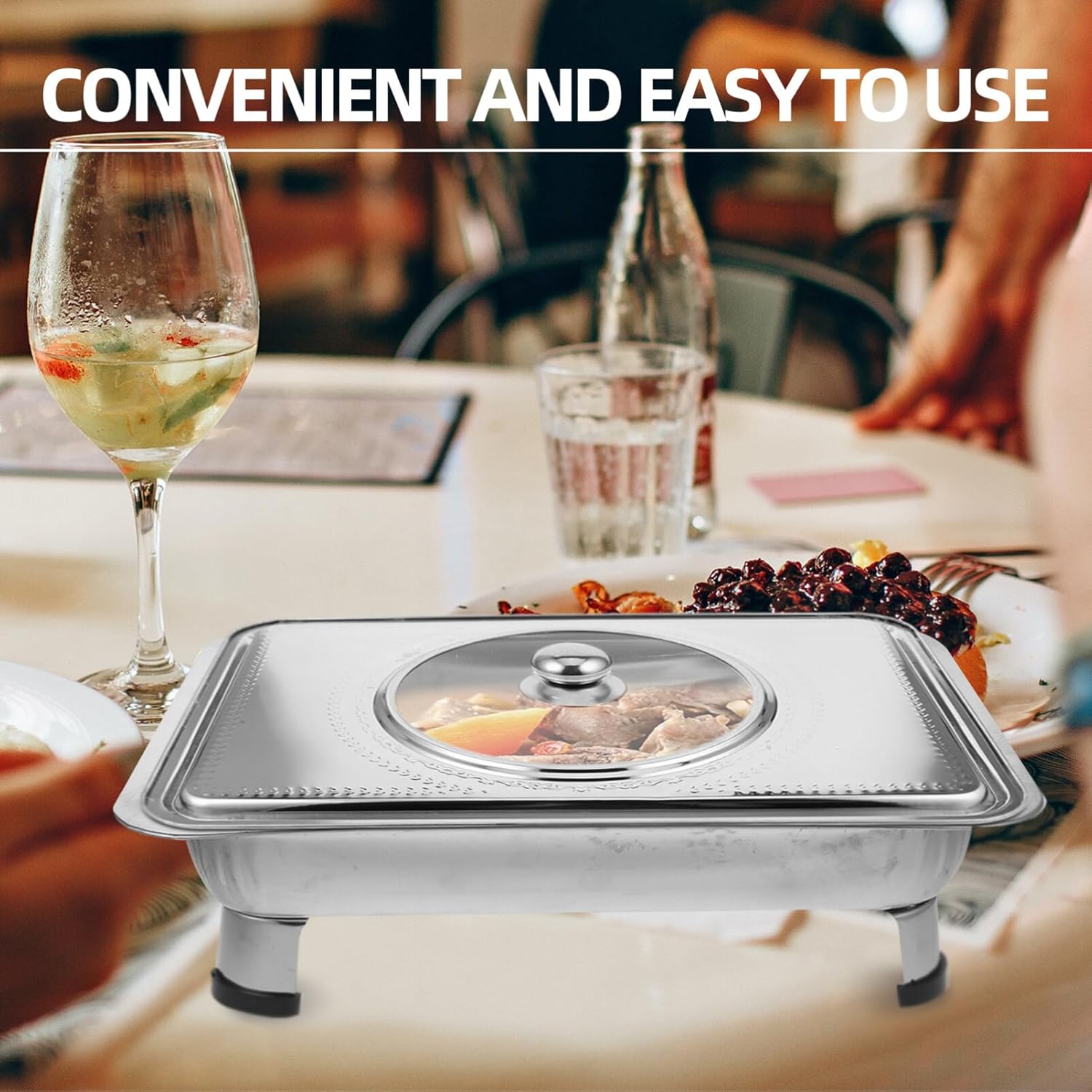 Alipis Hotel Pan Lids Steam Table Pan Covers Stainless Steel Pot Lids Replacement Buffet Lids Chafing Dish Lid Chafing Pan Covers Food Warmer Lids Only Kitchen Cookware for Home Restaurant, Silver