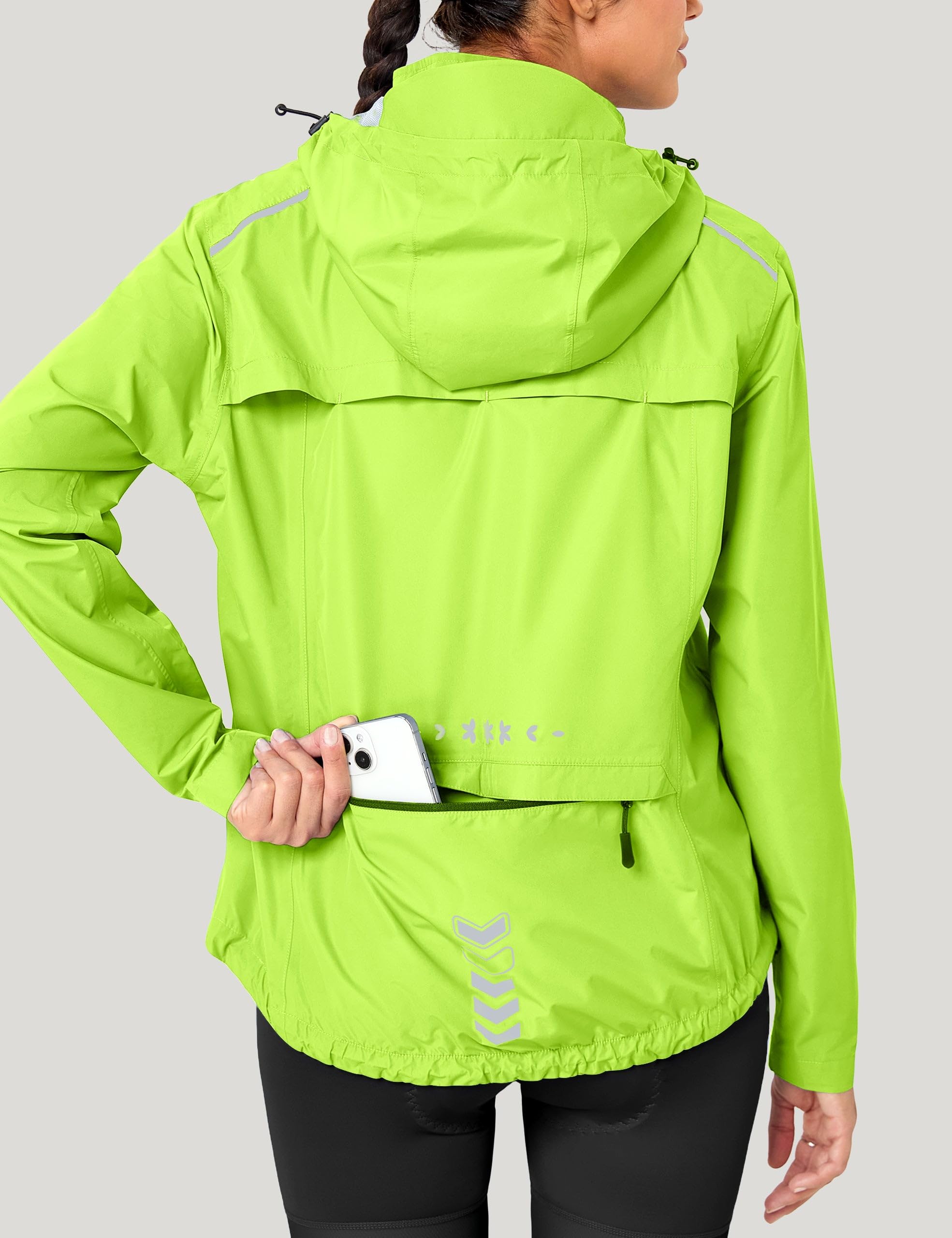 FitsT4 Sports Veste de cyclisme pour femme - Imperméable - Respirante - Coupe-vent - Pour l'été - Veste d'extérieur réfléchissante