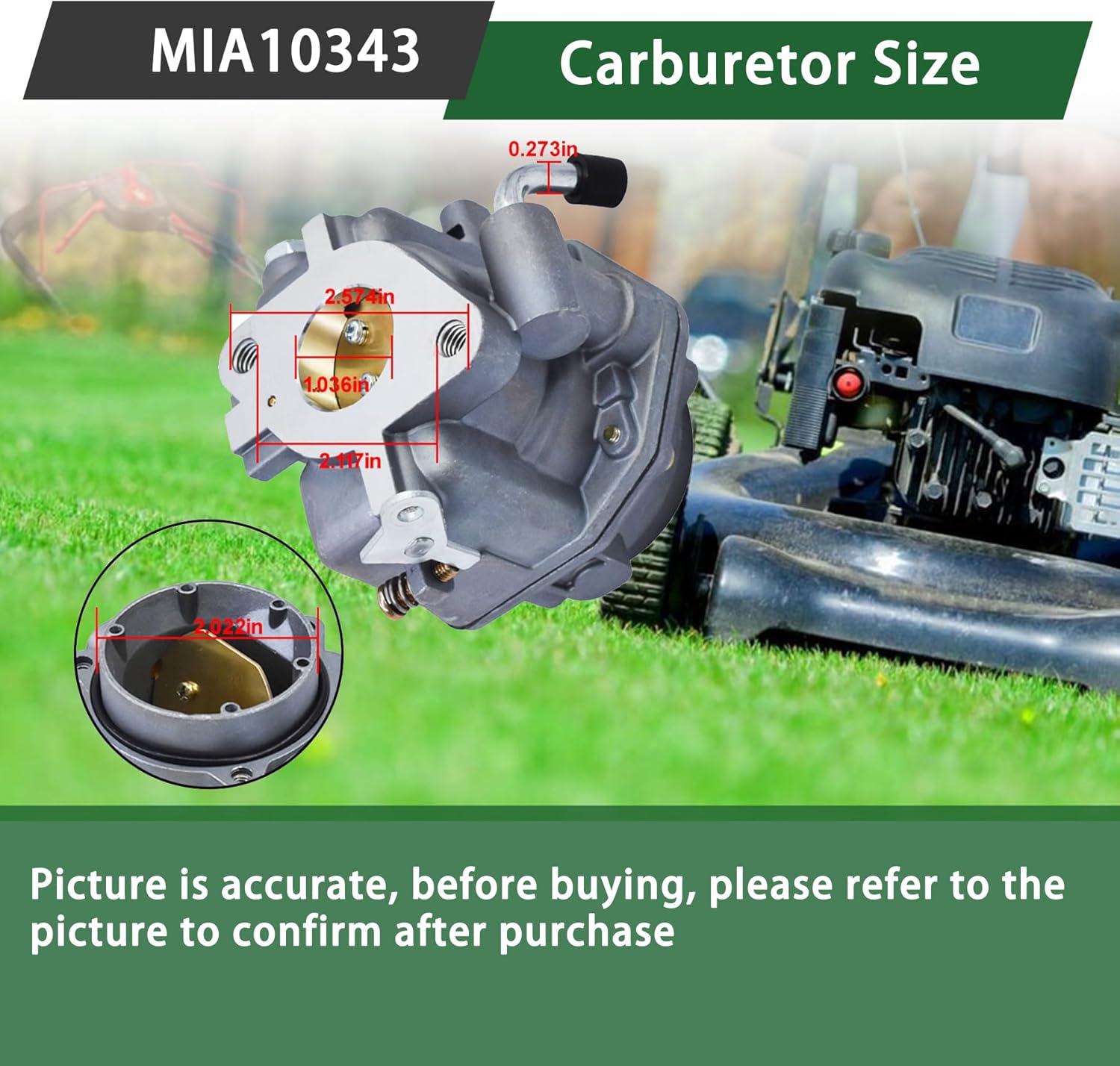 ALL-CARB MIA10343 MIU10633 Carburetor Replacement for John Deere 316 318 P218G Carb