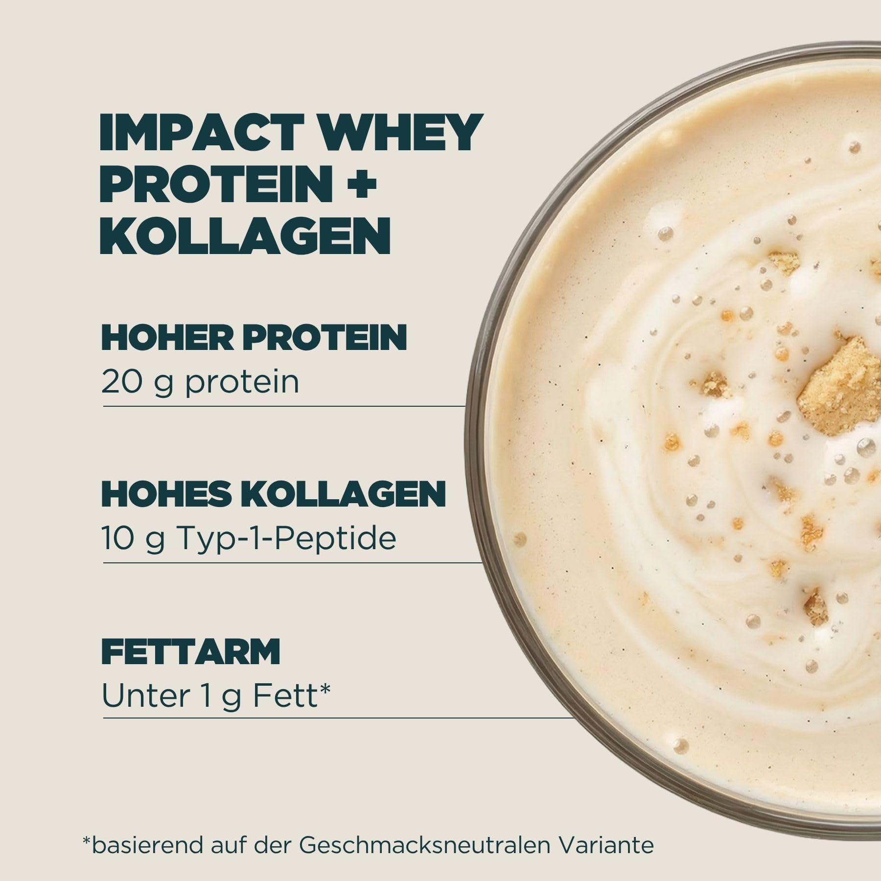 Myprotein Impact Whey Protein + Kollagen | Vanille 30 Portionen | 20 g Protein pro Portion | 10 g Kollagenpeptide + Vitamin C | Unterstützt die Gelenk- und Knochengesundheit