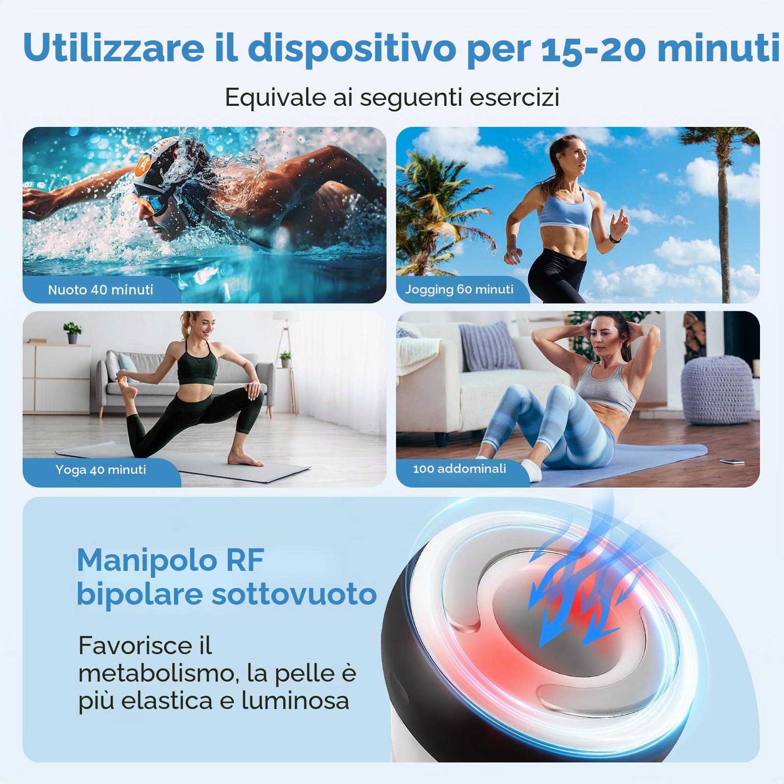 40K Apparecchio di cavitazione, Dispositivo dimagrante 4 in 1 con radiofrequenza per la cura della pelle, la scultura del corpo e la bellezza del viso per viso, addome, glutei e cosce