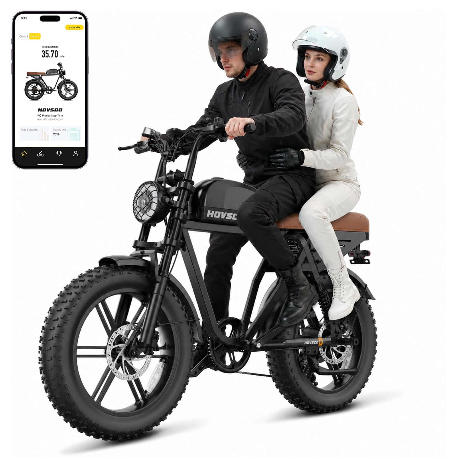Adult Electric Bike 1500W Peak Motor -60/110 Mails Off-Road E-Bike with 48V 15/25/40AH Removable Lockable Battery, 20"x4.0" Fat Tires, Hydraulic Dual Disc Brakes, 7-Speed, UL 2849 Certification