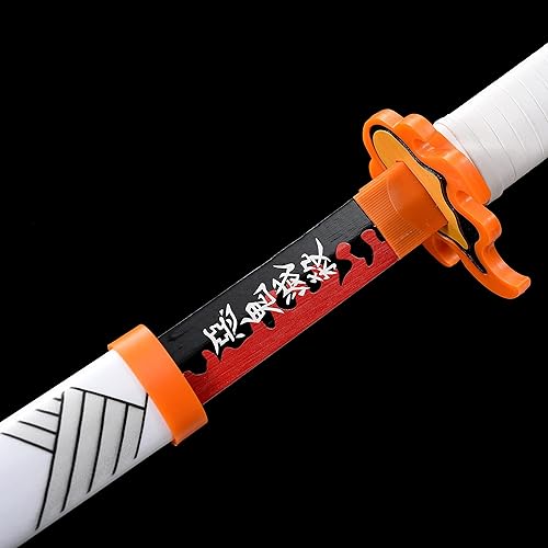 Vista 25 de ziqing Espada samurái de anime hecha a mano, espada Agatsuma Zenitsu, espada Kamado Tanjirou, espada Rengoku Kyoujurou de 41 pulgadas, varios