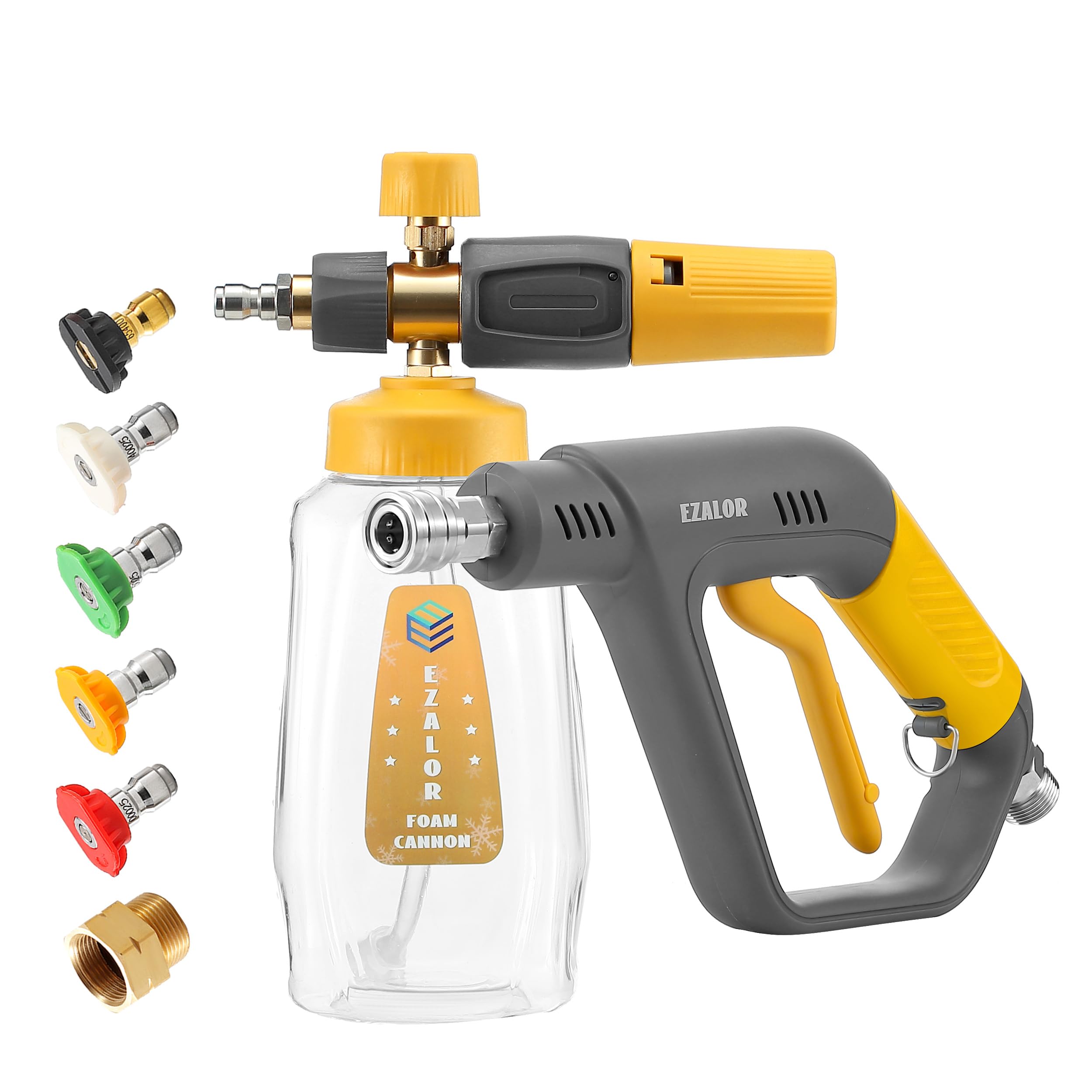 Short Pressure Washer Gun with Foam Cannon, 4000 PSI, 1 Liter