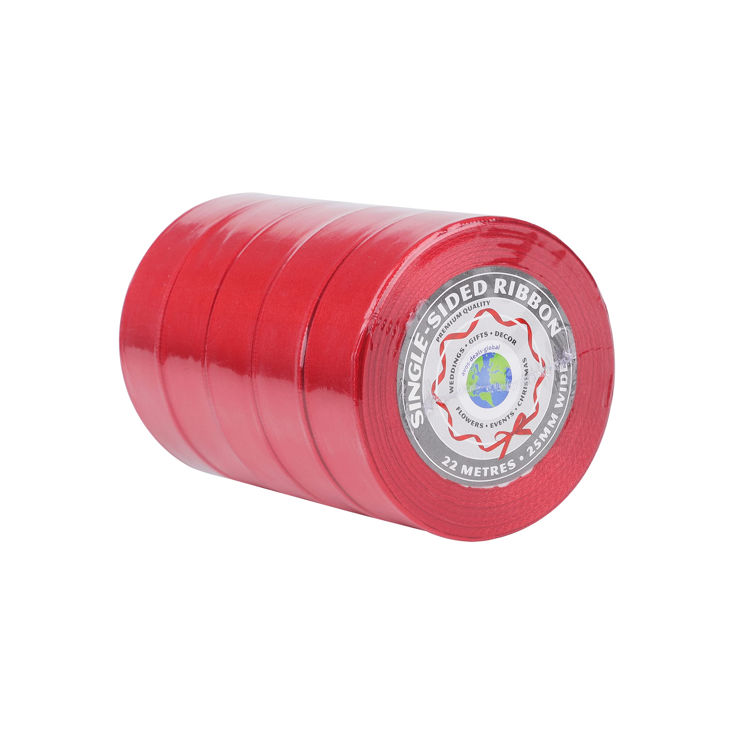 Roosea Ruban Satin Noir 5 Rouleaux X 22m - Largeurs 6mm 10mm 15mm 20mm 25mm - Ruban Cadeau, Emballage Et Décoration Polyester