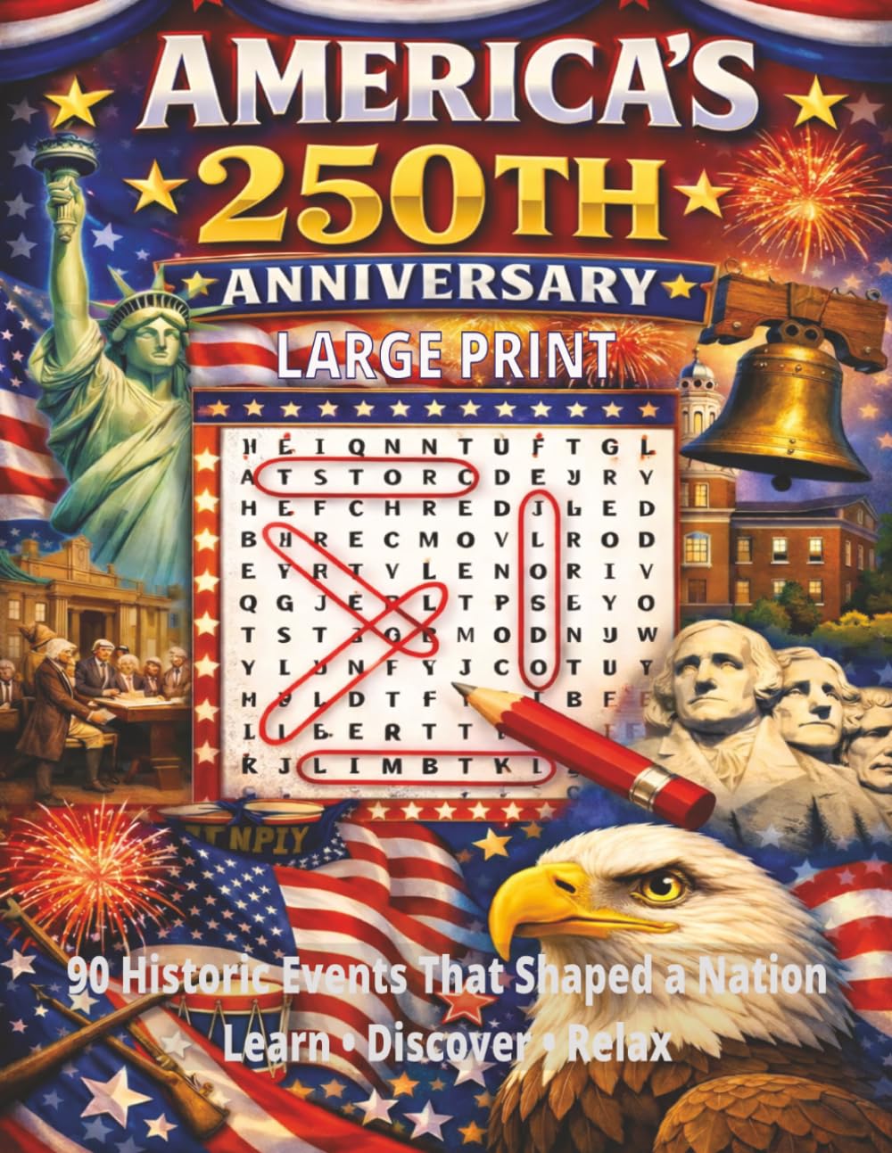 America's 250th Anniversary Word Search: Patriotic Puzzles Celebrating American History