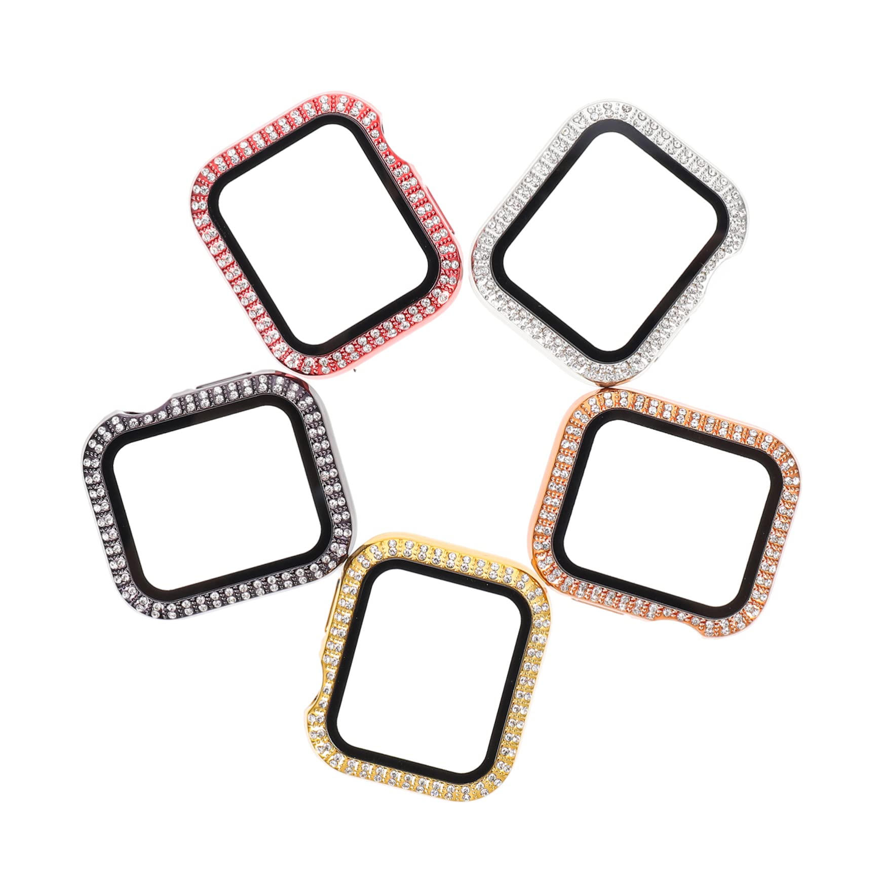Uonlytech 4 Sets – Kratzfeste Smartwatch-hülle Glitzernde Uhrenabdeckung Für Einfache Installation Vollständiges Entfernen des Zugriffs Auf Die Tasten 5 Stück X 4