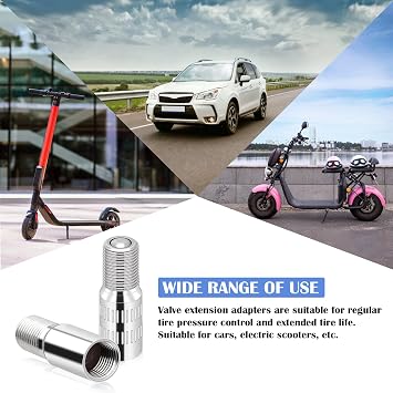 4 Pcs Valve Caps Stem Extension 27mm Tire Valve Extenders Brass Tire Stem Extension Wheel Tire Cap Extender Adapter for Car Motorcycle Truck