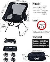 Vista 3 de iClimb Silla de playa plegable ultraligera y compacta con patas grandes antihundimiento y correas de apoyo para la espalda (rojo, marco cuadrado)