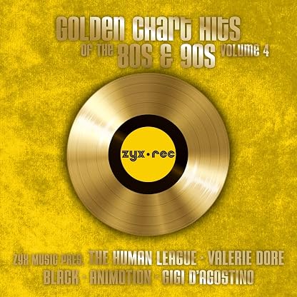 Golden Chart Hits Of The 80s & 90s Volume 4 por Camouflage, Gigi D'agostino, Valerie Dore, and More Black, capa do álbum