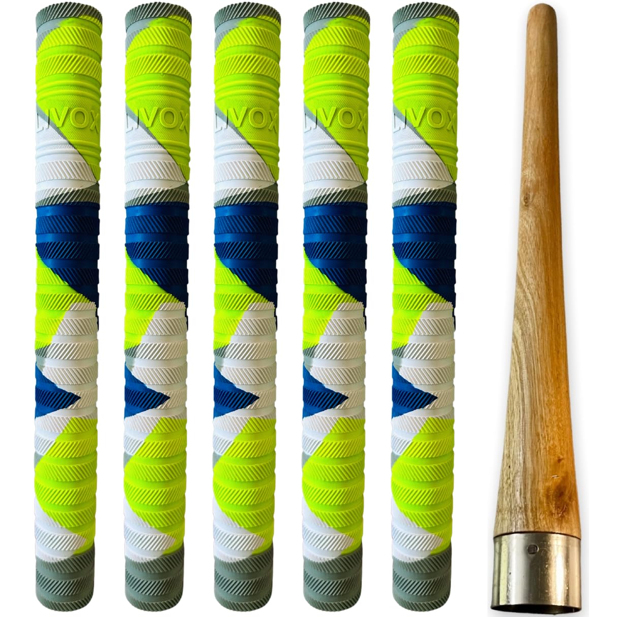 LIVOX Rubber Cricket Bat Handle Grip Cone for Better Shock Absorption Bat Gripper Cone Cricket Accessories for Boys Cricket Bat, 1 Wooden Cone & 5 Bat Grip (B0CQ2R4ZG5) Amazon Price History, Amazon Price Tracker