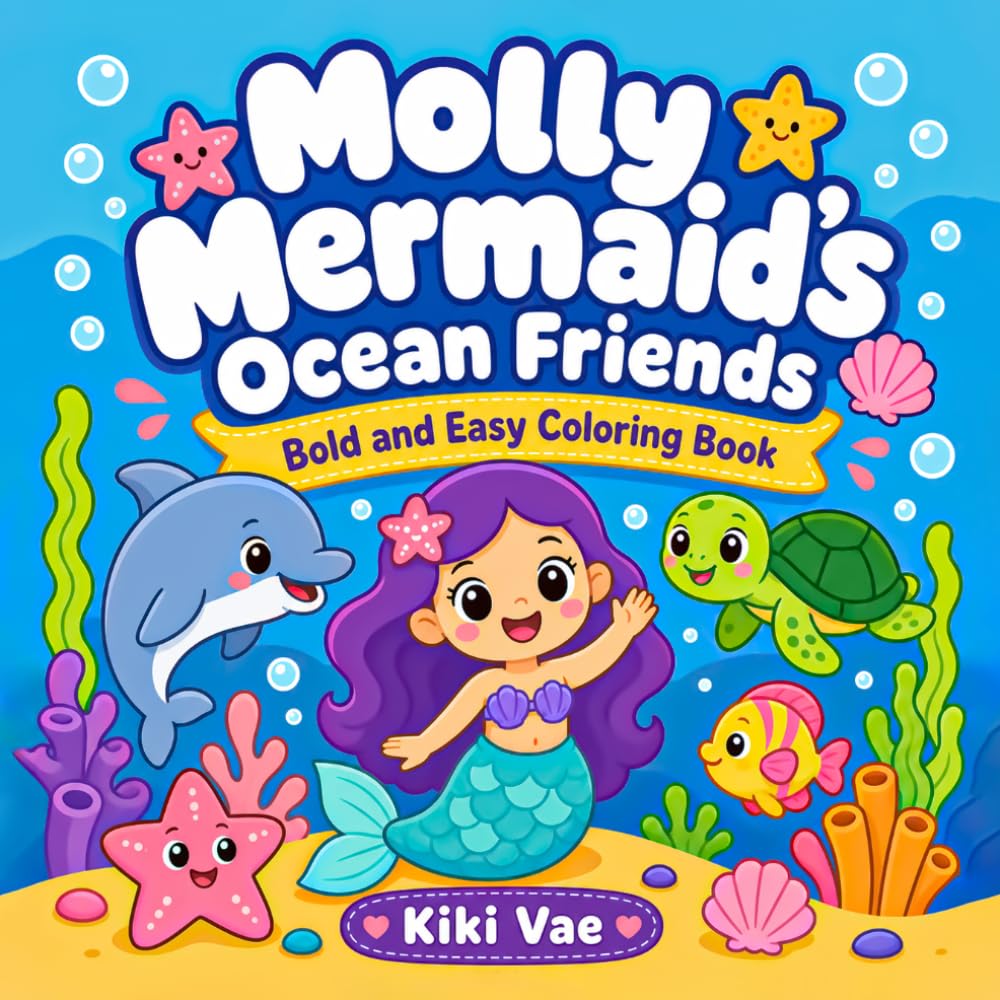 Molly Mermaid's Ocean Friends: Bold and Easy Coloring Book