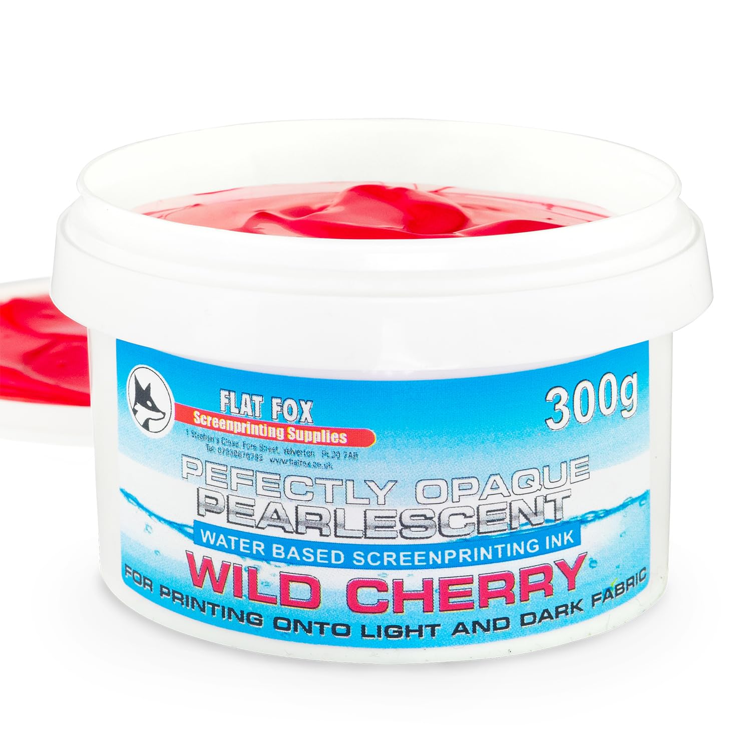 Perfectly Opaque Pearlescent Metallic Screen Printing Fabric Ink (Wild Cherry, 300g), 100 ml - Image 3