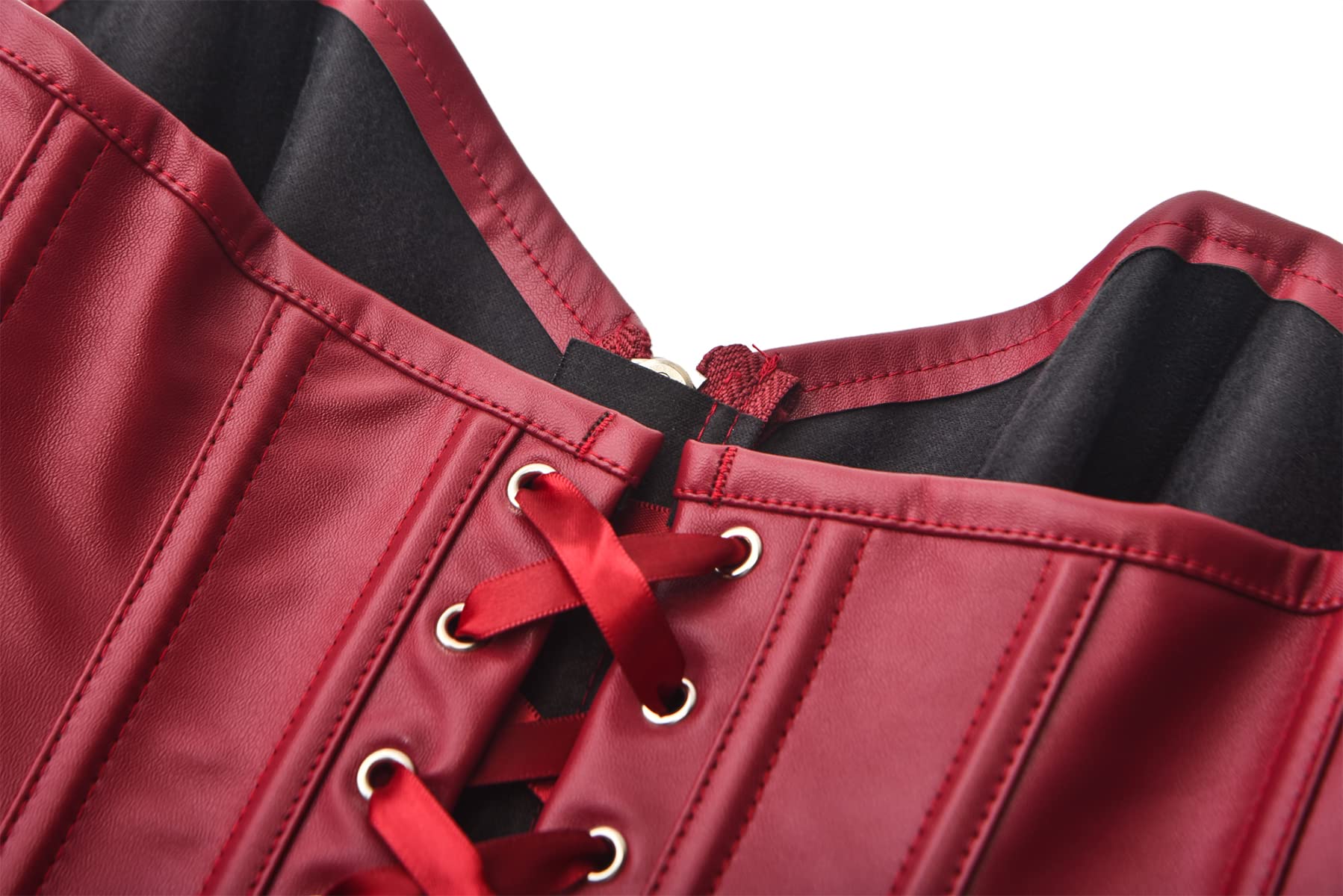 bslingerie® Womens Faux Leather Zipper Front Bustier Corset Top