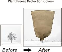 Vista 7 de 1 pieza cubierta de arpillera para plantas de invierno de 45.3 x 70.9 pulgadas, bolsas grandes de arpillera con cordón, cubiertas reutilizables