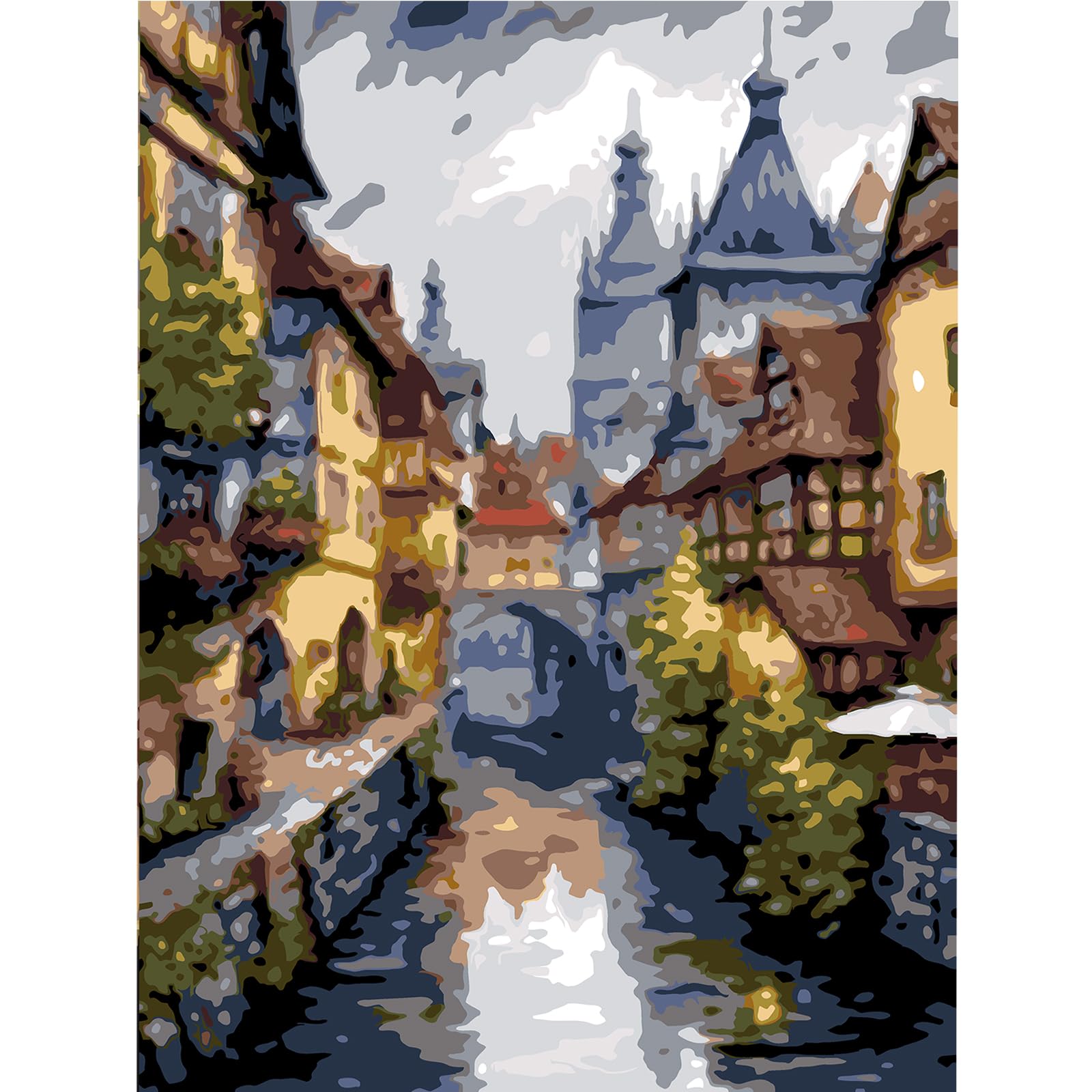 DIY Venice Town Paint by Numbers Kits Drawing Paintwork on Canvas 30x40cm with Frame Canvas Oil Painting Number Painting for Adults Wall Home Decor