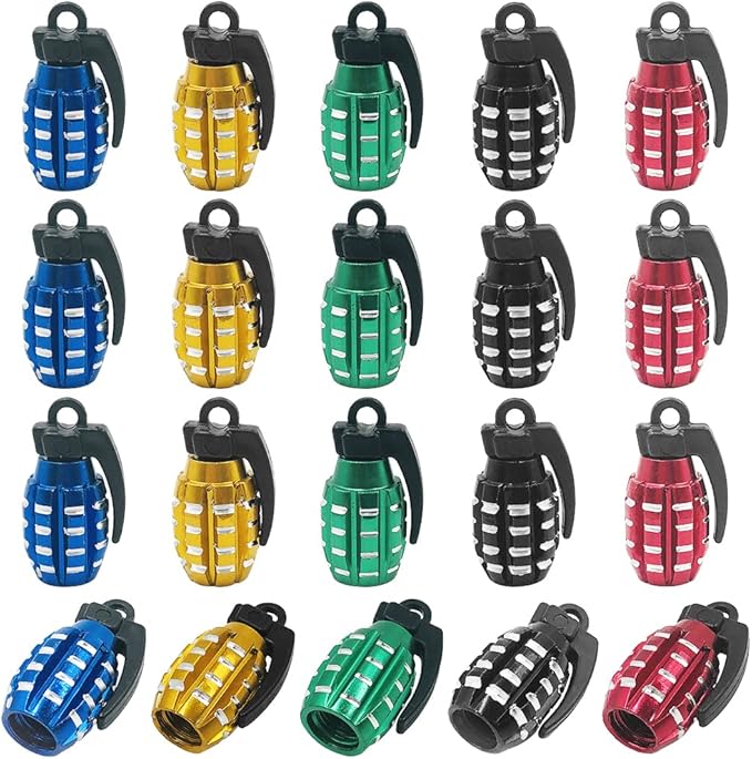 Dust Caps for Car Tyres, FineGood 20 Pcs Tyre Valve Caps Aluminium Dust