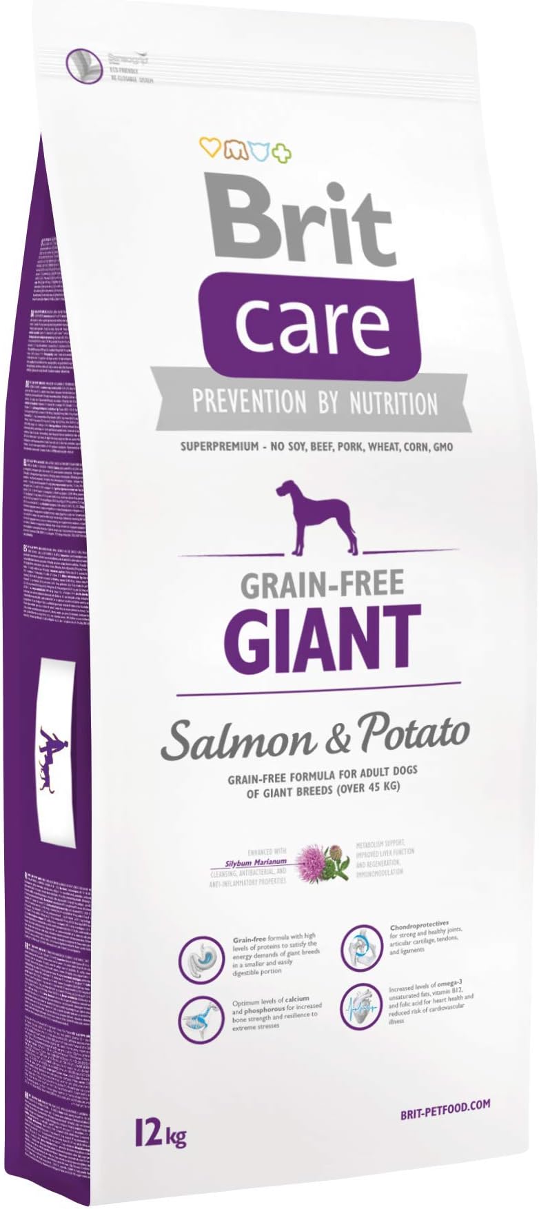 Brit Care Grain-Free Giant Dog Food, Salmon and Potato, 12 kg