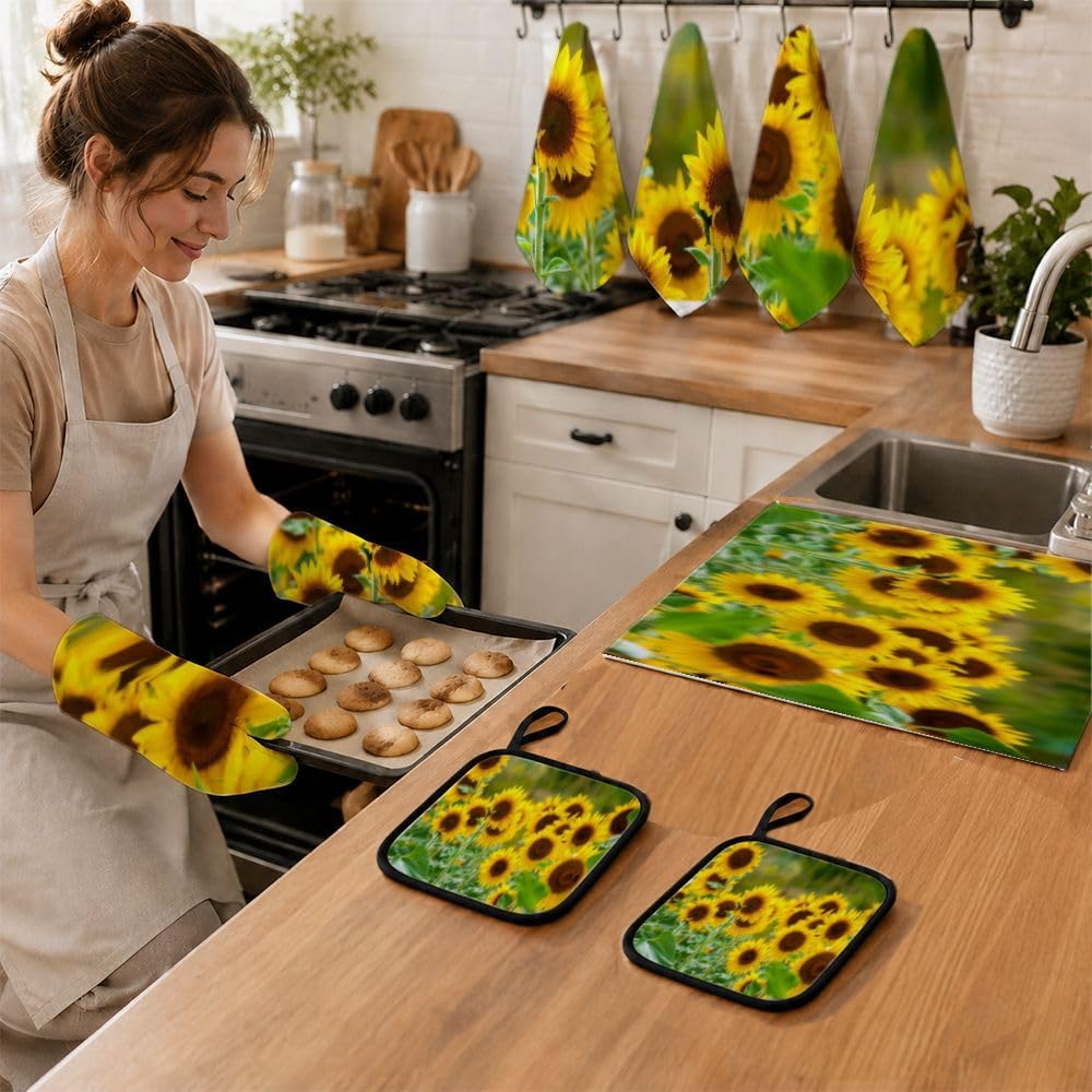9PCS Bellissimi Girasoli1 Cucina Decor e Accessori Set