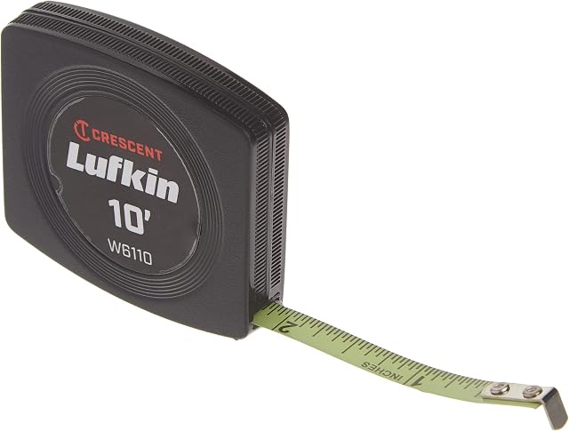 Crescent Lufkin 1/4" x 10' Mesure de la bande de poche jaune de la plie - W6110 , noir