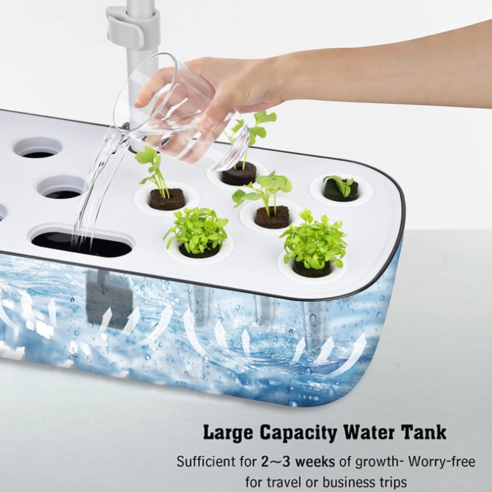 Sistema de Cultivo hidropónico, 12 cápsulas kit de iniciación de jardín para interior con luz crecimiento, Kit de germinación inteligente con función de sincronización de ciclo, Altura Ajustable#2