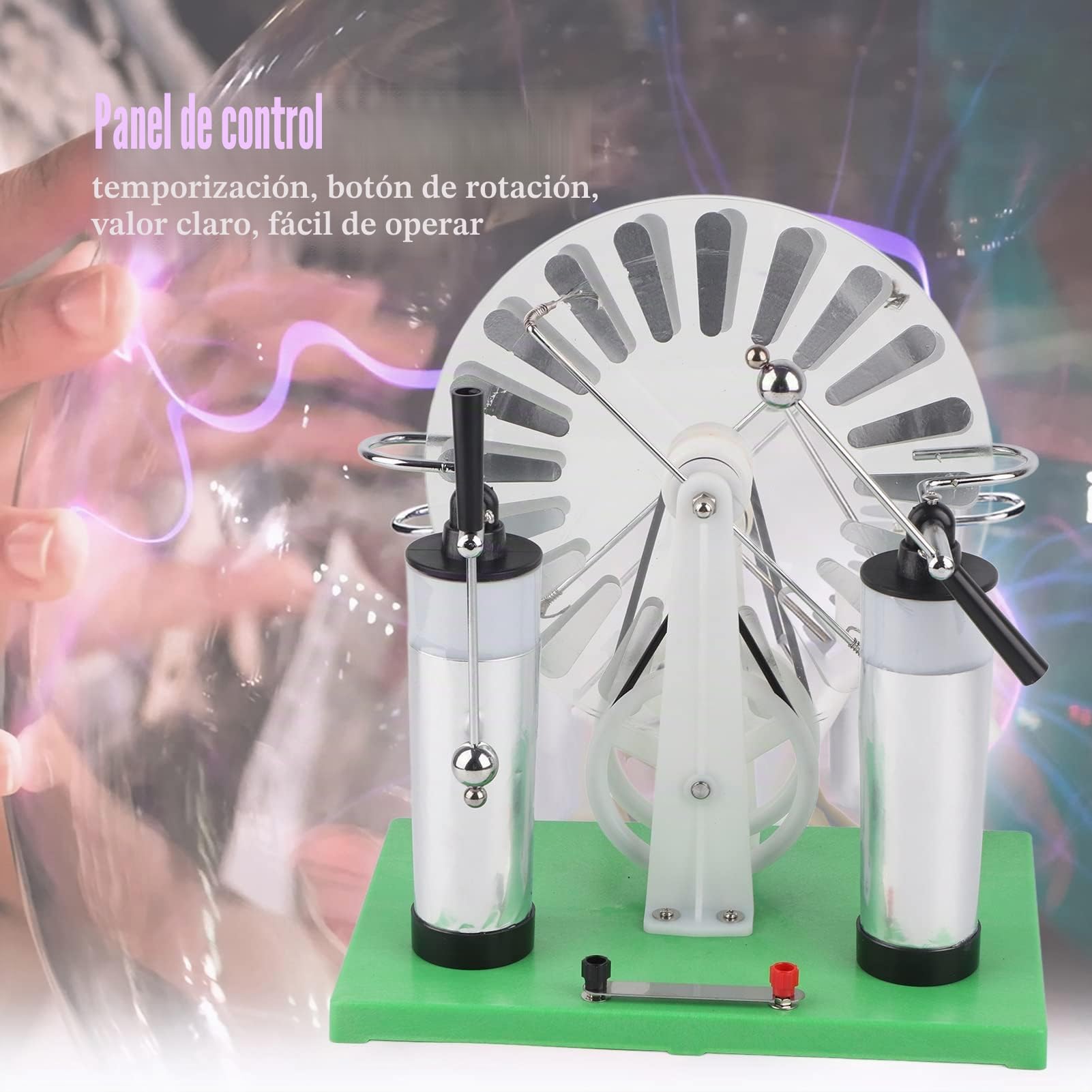 Generador Wimshurst Máquina Estática Premium para Experimento de Física con Rendimiento Mejorado y Aislamiento Alta Capacitancia