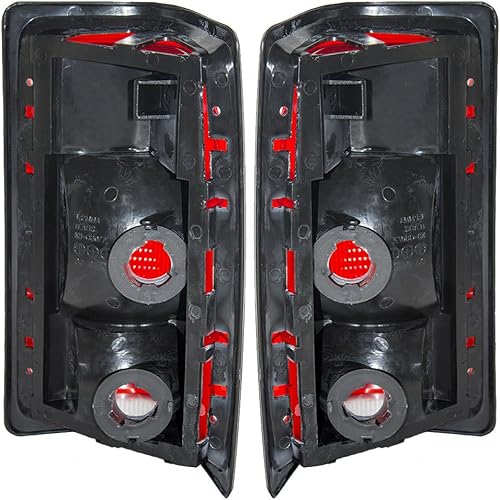Miniatura 10 de Faros traseros para lado de chofer y pasajero con paneles negros, repuesto para camioneta Dodge Pickup Chevrolet, SUV, 55076439 55076438.