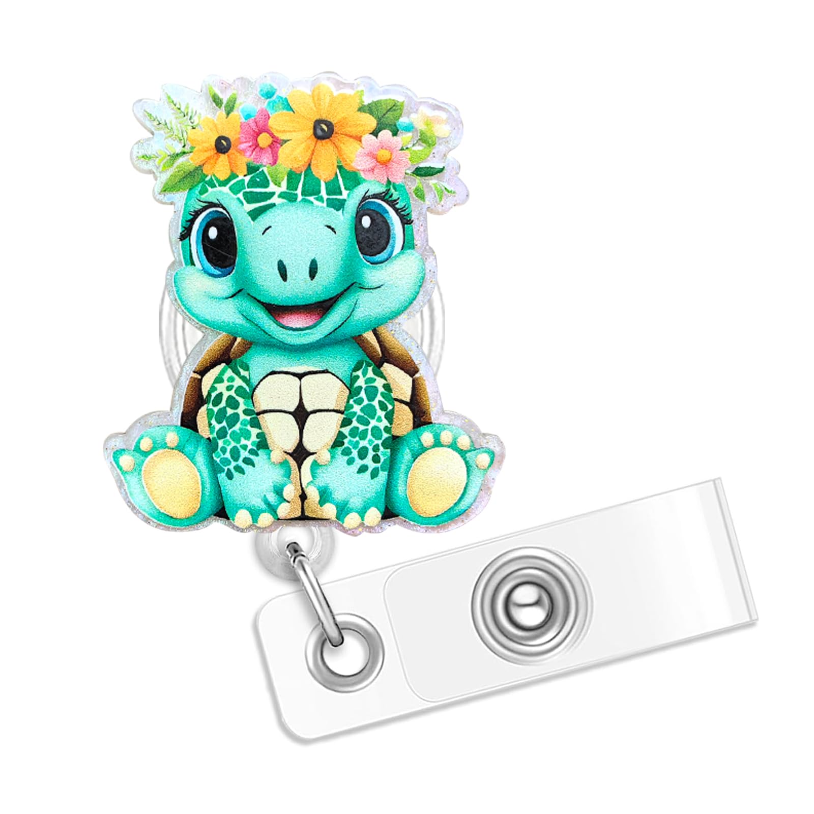 Sea Turtle Badge Reel, Funny Pediatric Nurse Badge Reels Retractable, Work Badge Holder Retractable Clip, Nursing Student ID Badge Clip, RN LPN CNA MA