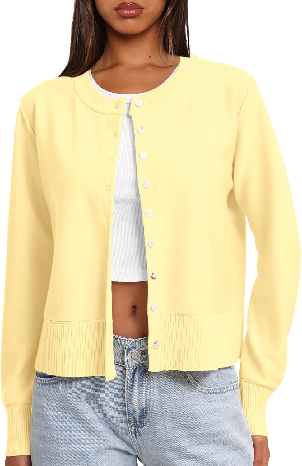 Darong Women's Lightweight Cardigan Sweater Long Sleeve Button Down Crew Neck Spring Outfits Fashion 2026 Clothing - Image 5