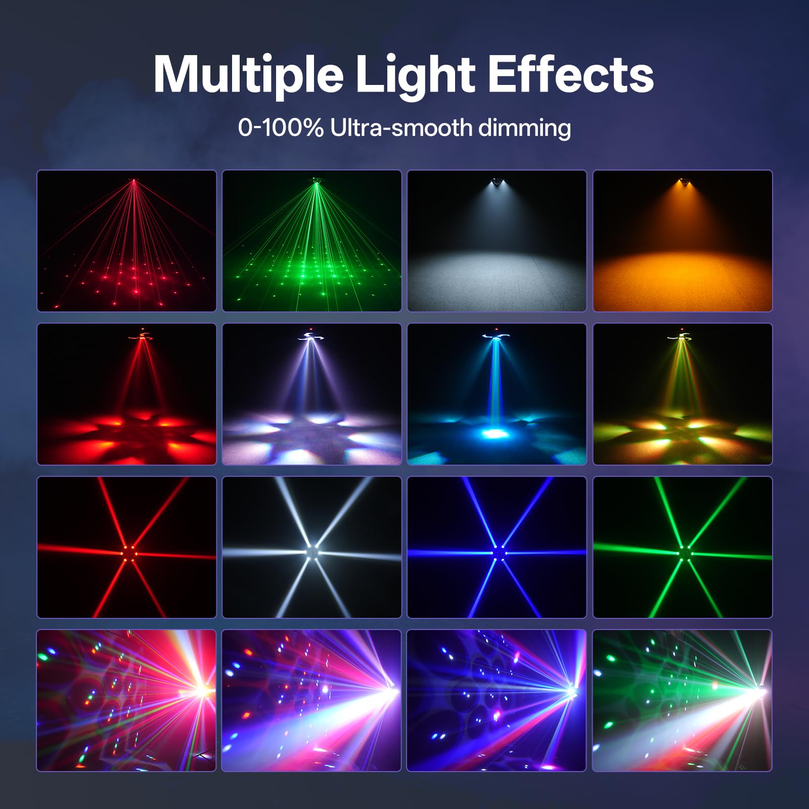 150W Moving Head LED,6-Arm RGBW LED Bühnenlicht mit Fernbedienung&Discokugel, 25CH DJ Partylicht für Bar Club Disco Hausparty Tanzfläche
