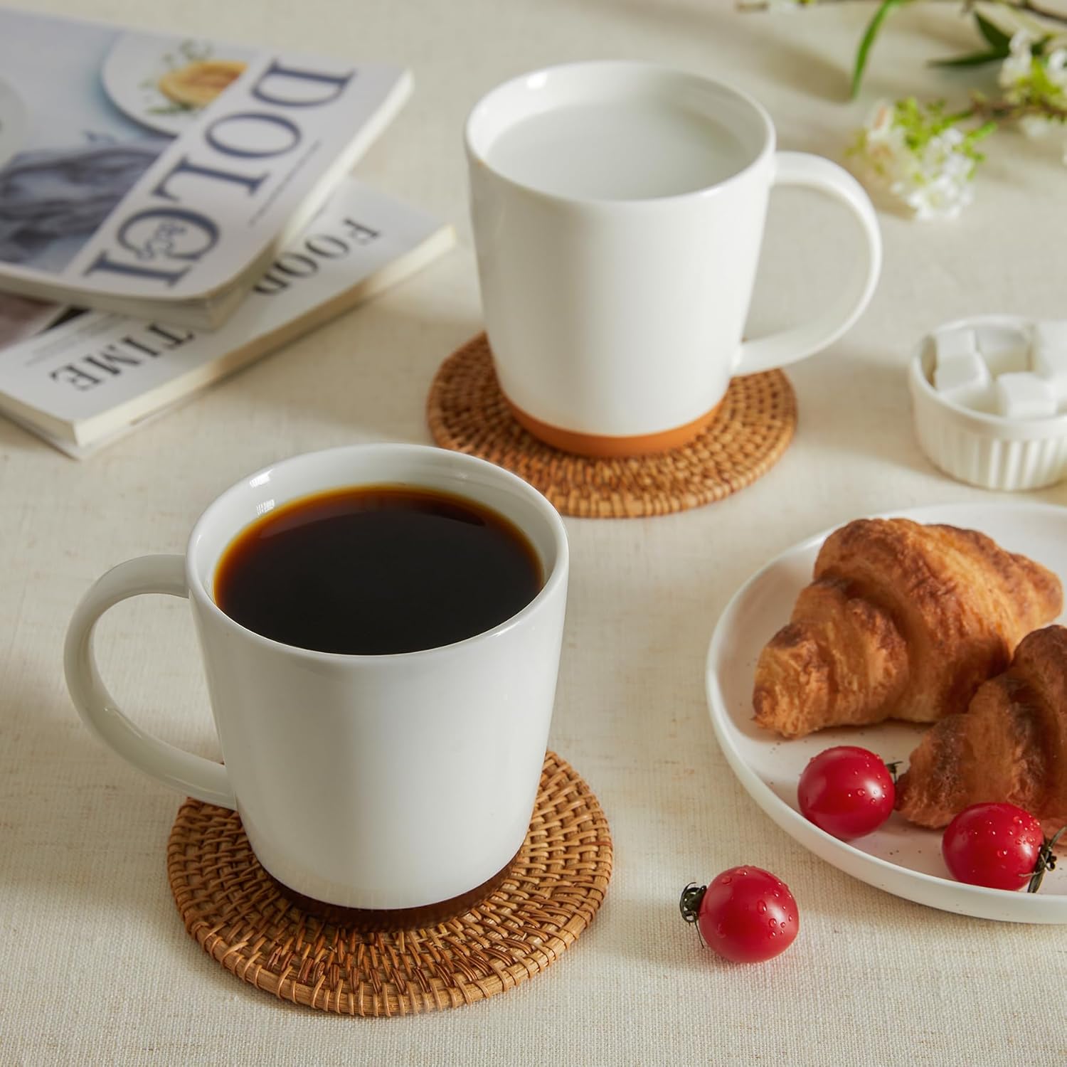 Sweese Porcelain Coffee Mugs Set of 4-16 Ounce -Microwavable, Coffee Cups for Latte, Hot Tea, Cappuccino, Mocha, Cocoa with Big Handle, Urban Neutrals - Image 3