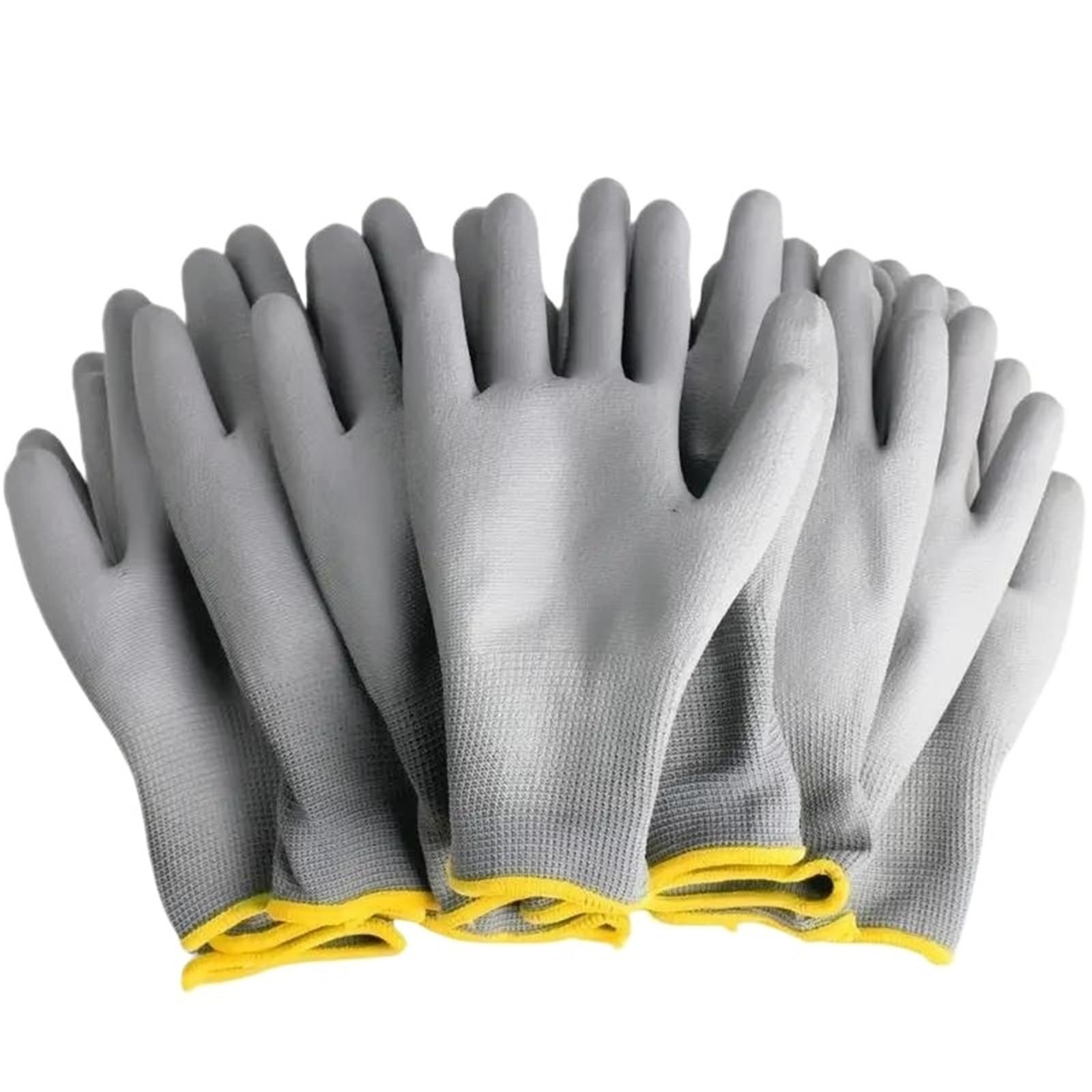 Genérico 12 pares de guantes de trabajo con palma recubierta en negro/gris - Guantes de seguridad for horticultura, carpintería y reparaciones(Gray 36 pairs,XL)