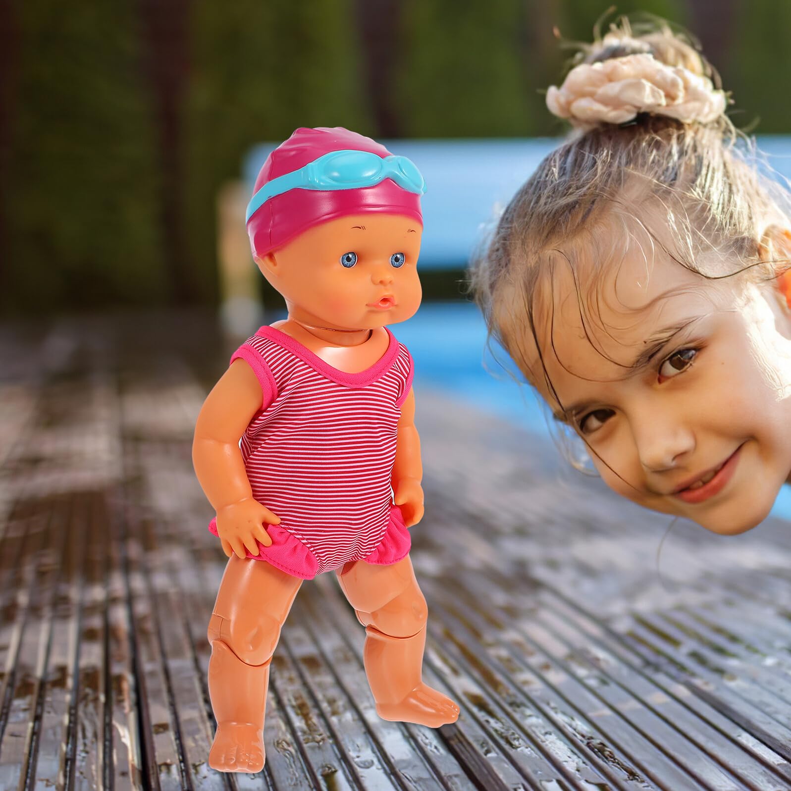 Abaodam Bambola Nuotatrice Elettrica, Giocattolo da Bagno Realistico Colori Vivaci, per Piscina e Momenti di Gioco Estivi