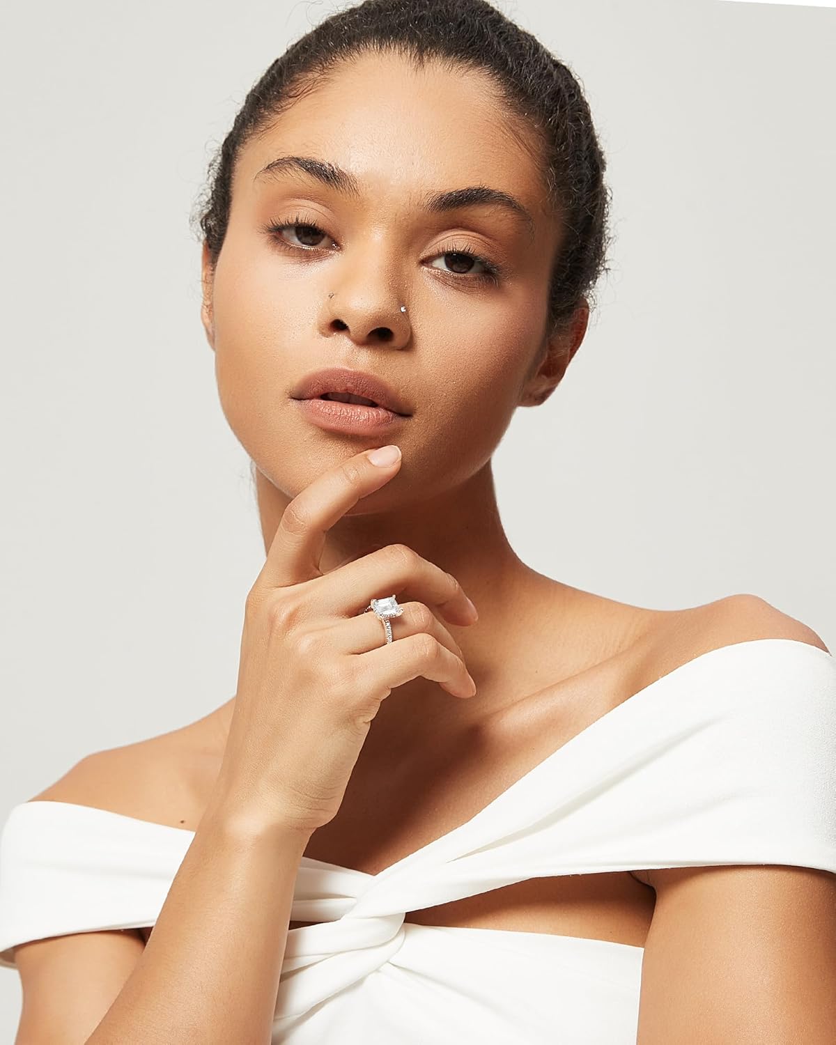 TIGRADE 3CT Engagement Ring for Women Emerald Cut Cubic Zirconia Wedding Band CZ Promise Wedding Ring Size 4-11 - Image 6