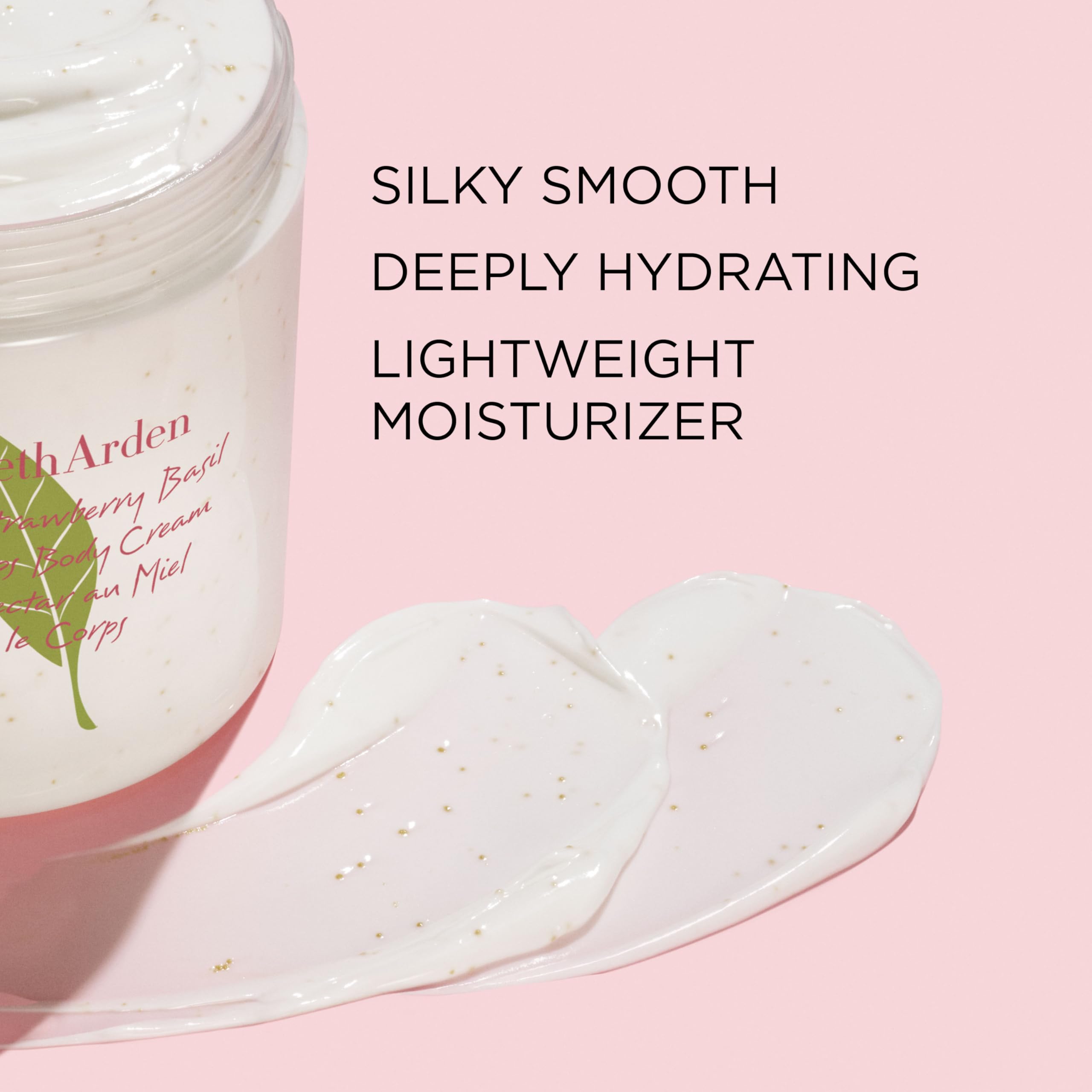 Elizabeth Arden Green Tea Strawberry Basil Honey Drops Body Cream, Hydrating Lightweight Moisturizer for Skin Care, 16.9 fl oz