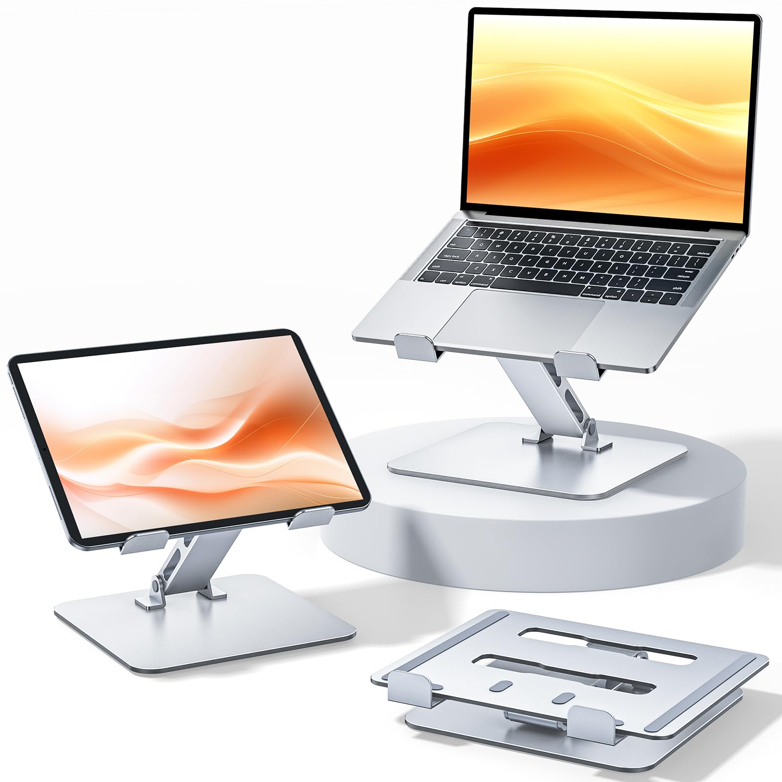 Soporte ergonómico ajustable para computadora portátil, soporte plegable para computadora, elevador de aluminio estable y soporte portátil compatible con MacBook Pro/Air, Dell, HP, de 10 a 16