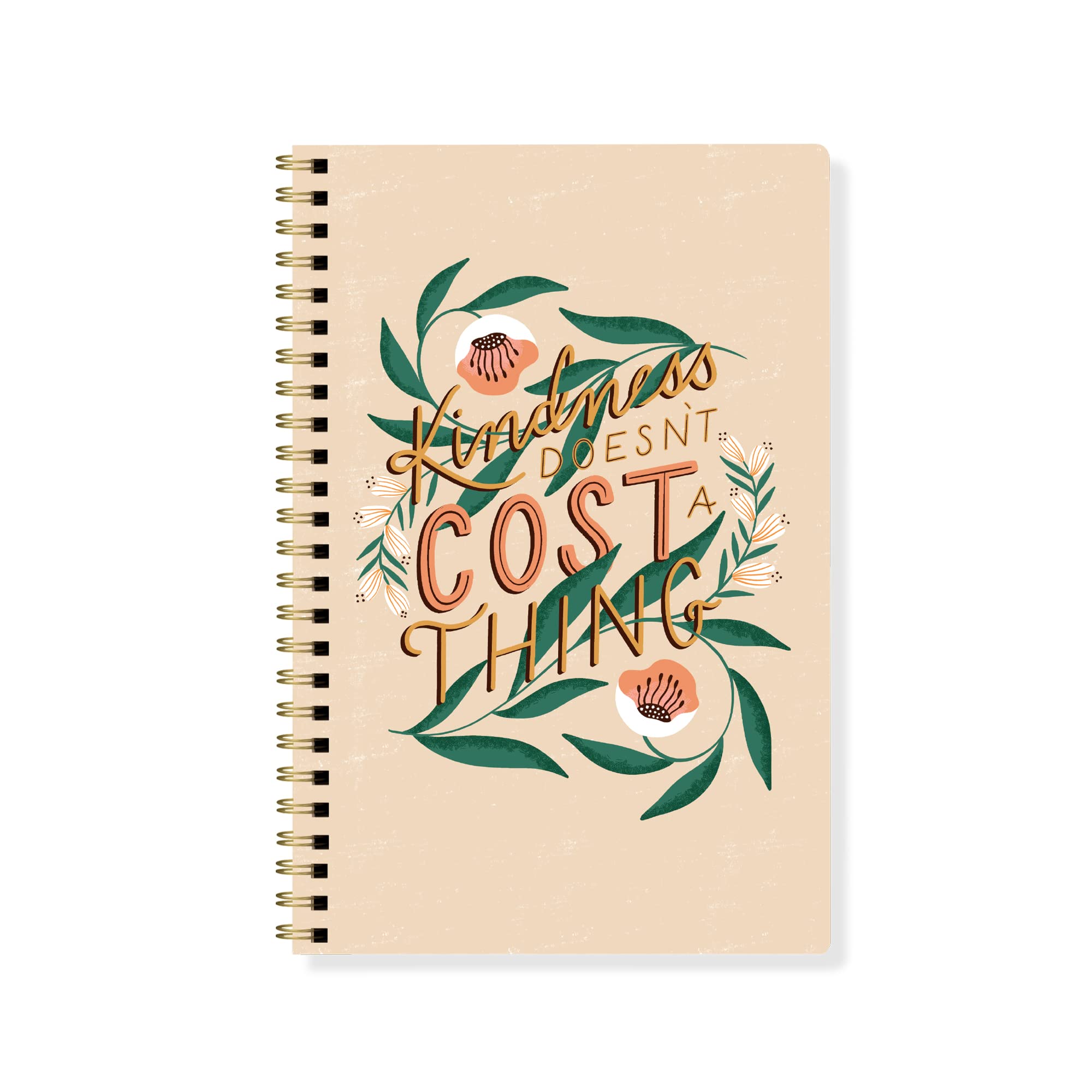 Fringe Studio Slim Paperback Spiral Journal,"Kindness", 120 Pages, 5.625" X 8.75", Juliana Tipton Collection (931036)