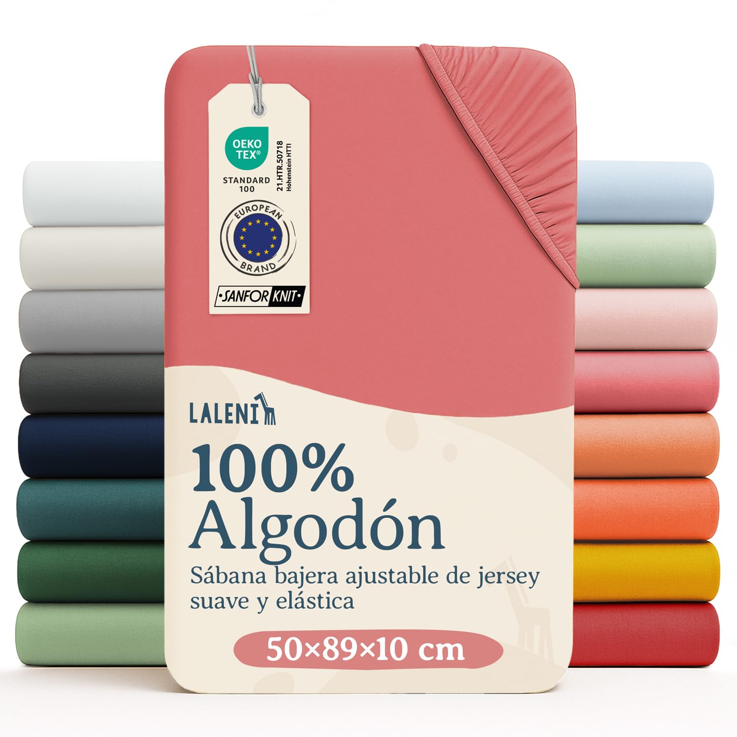 Laleni Sabana Bajera 60to70x120to140x15cm Oeko-Tex - sabanaja Bajera 100% Algodon para Cama de Infantil Set de 2-Ropa de Cama Infantil - para Cuna Bebe Color Moonlight Grey - Gris — view 13