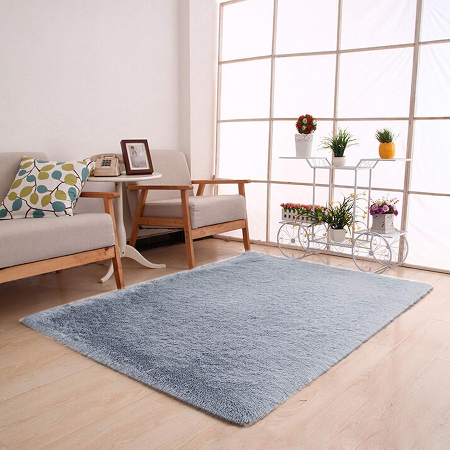 Scceatti Thick Tufted Area Rug Rugs 4x2.5 Feet Non