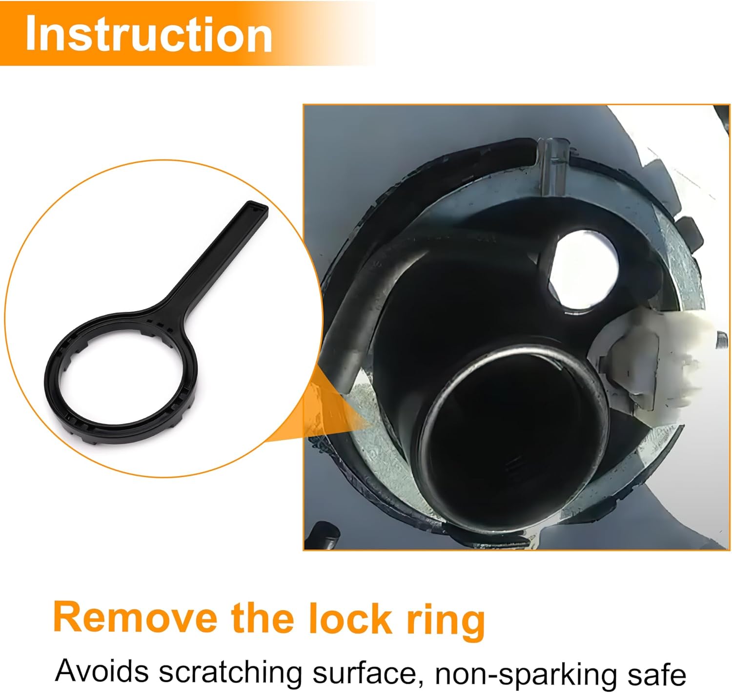 Fuel Pump Gas Tank Retainer Lock Ring Wrench Removal Tool For Harley-Davidson Touring Electra Glide, Street Glide, Road Glide, FL-Series 2008-Up