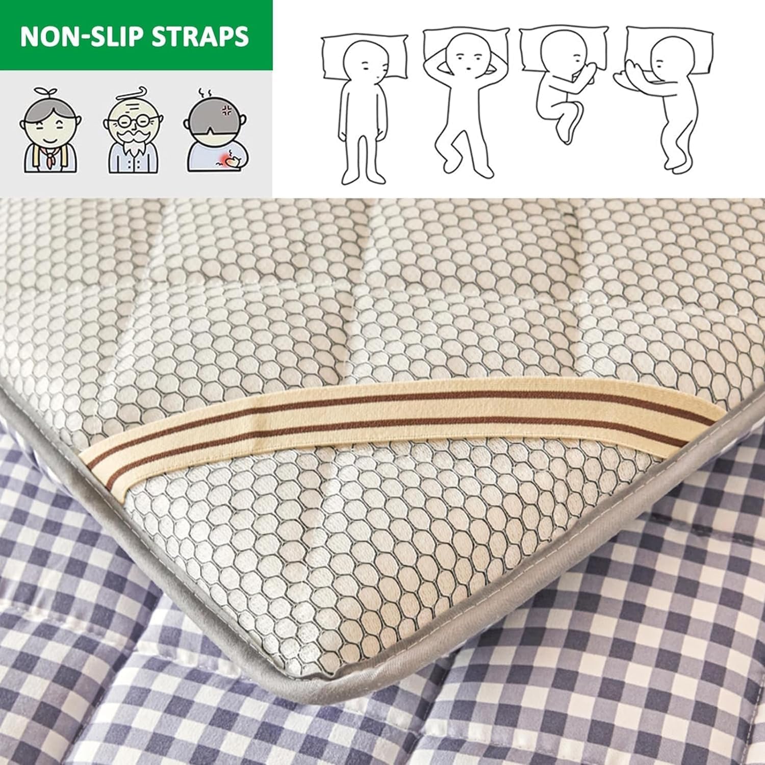 Gruby japoński materac futon, składana sofa kempingowa, oddychające składane łóżko dla gości, tradycyjny materac do spania dla najwyższego komfortu i oszczędności miejsca
