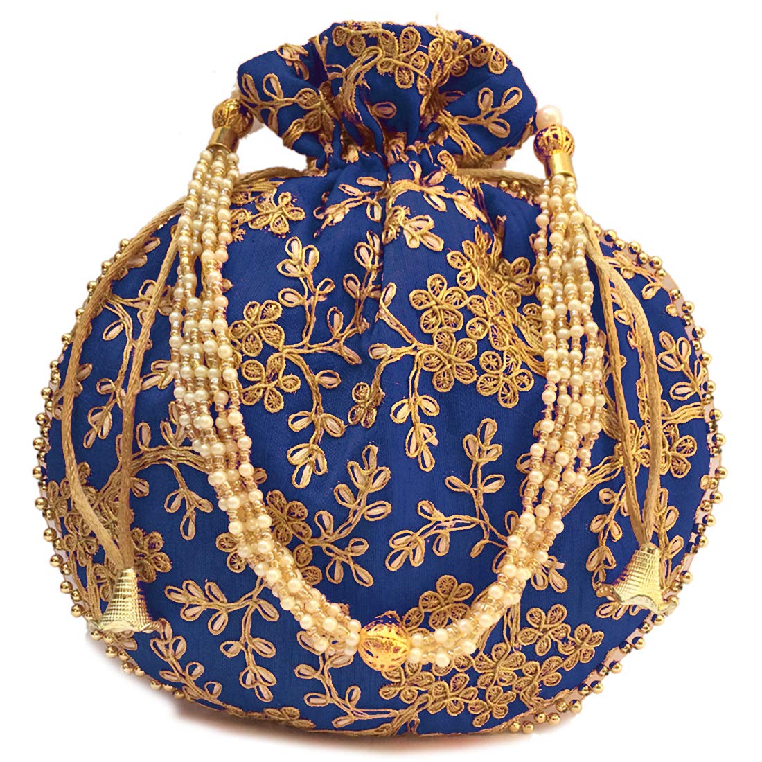 Swastik Uphaar Womens Embroidered Handbag Potli (Blue) (B081ZD3B4F) Amazon Price History, Amazon Price Tracker