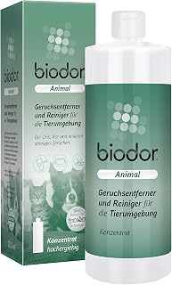 Biodor Animal Konzentrat 1L - Geruchsneutralisierer, Geruchsentferner & Reiniger für die Tierumgebung - Enzymreiniger Urin, Kot & anderen strengen Gerüchen - Hundeurin, Katzenurin Geruchsentferner