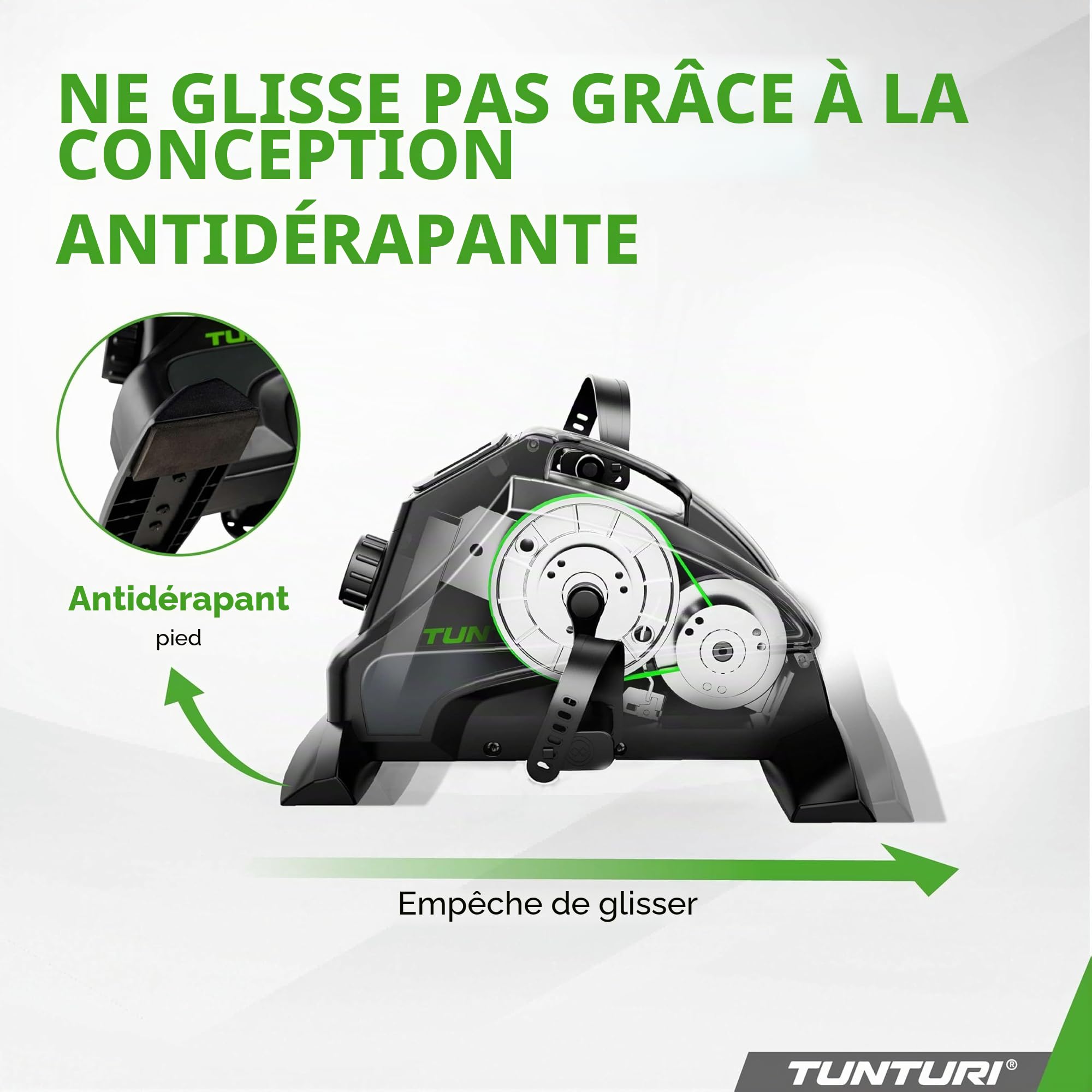Tunturi Cardio Fit M35 Mini Vélo d'Appartement Freinage magnétique / Pédales Trainer Appareil d'exercice / Trainer Pédalier pour Bras et Jambes / Entraîneur d'exercice de Résistance Réglable
