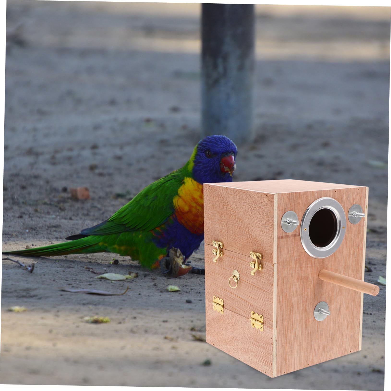HEMOTON Nichoir pour Perroquets Suspendu Abri Confortable et Isolant Boîte de Nidification Durable pour Petits Oiseaux Extérieur Accessoire Cage Externe pour Perroquets et Inséparables
