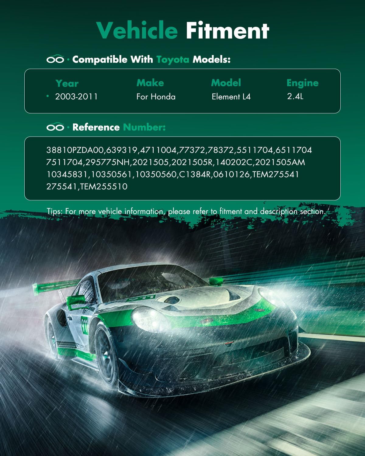 SCITOO CO 10739C AC Compressor Compatible for Honda Element 2.4L 2003 2004 2005 2006 2007 2008 2009 2010 2011